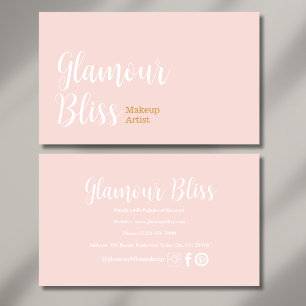 Minimalistisch Blush Pink Stilvolle Makeup Artist  Visitenkarte