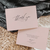 Minimalistisch Blush Pink Wedding Danke Karte