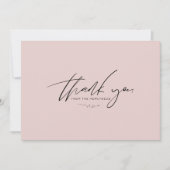 Minimalistisch Blush Pink Wedding Danke Karte (Vorderseite)