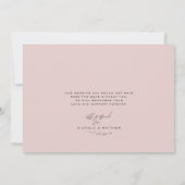 Minimalistisch Blush Pink Wedding Danke Karte (Rückseite)