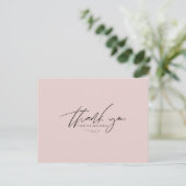 Minimalistisch Blush Pink Wedding Danke Postkarte (Stehend Vorderseite)