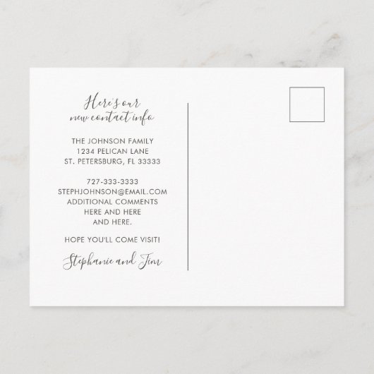 Minimalistisch Blush Taupe Regenbogen Neue Zuhause Ankündigungspostkarte (Rückseite)