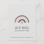 Minimalistisch Blush Taupe Regenbogen Neue Zuhause Ankündigungspostkarte (Vorderseite)