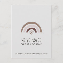 Minimalistisch Blush Taupe Regenbogen Neue Zuhause Ankündigungspostkarte