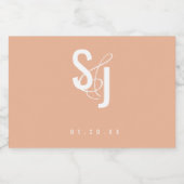 Minimalistisch Blush Terracotta auf Bohemischer Ho Schaumweinetikett (Einzelnes Label)