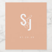 Minimalistisch Blush Terracotta auf Bohemischer Ho Weinetikett (Einzelnes Label)