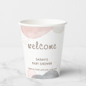 Minimalistisch Boho Abstrakt Baby Dusche Willkomme Pappbecher (Vorderseite)