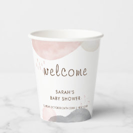 Minimalistisch Boho Abstrakt Baby Dusche Willkomme Pappbecher