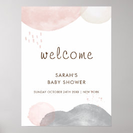 Minimalistisch Boho Abstrakt Baby Dusche Willkomme Poster