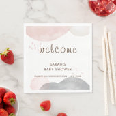 Minimalistisch Boho Abstrakt Baby Dusche Willkomme Serviette (Beispiel)