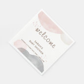 Minimalistisch Boho Abstrakt Baby Dusche Willkomme Serviette (Ecke)