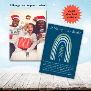 Minimalistisch Boho Aquamarin Mint Rainbow Weihnac Feiertagskarte