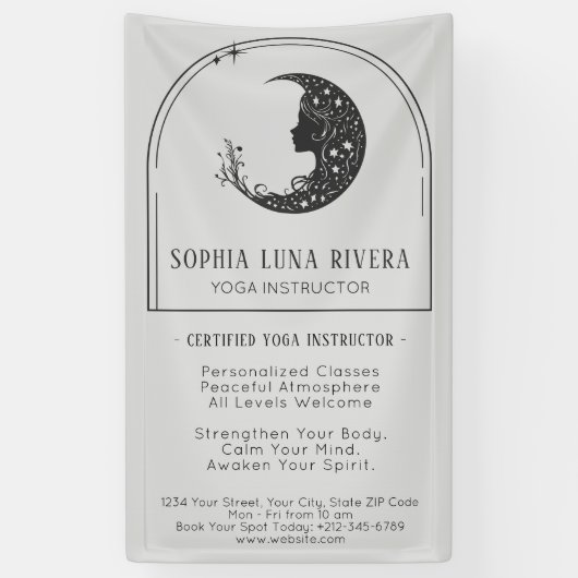 Minimalistisch Boho Arch Celestial Crescent Moon Banner (Vertikal)