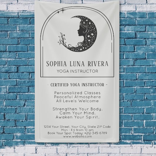 Minimalistisch Boho Arch Celestial Crescent Moon Banner