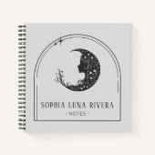 Minimalistisch Boho Arch Celestial Crescent Moon Notizblock (Vorderseite)