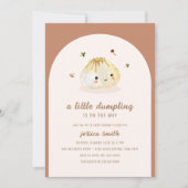 Minimalistisch Boho Arch Chinese Dumpling Baby Dus Einladung (Vorderseite)