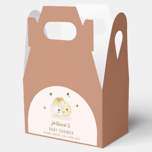 Minimalistisch Boho Arch Chinese Dumpling Baby Dus Geschenkschachtel (Geöffnet)