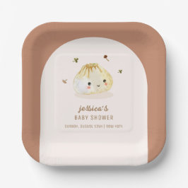 Minimalistisch Boho Arch Chinese Dumpling Baby Dus Pappteller