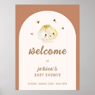 Minimalistisch Boho Arch Dumpling Babydusche Empfa Poster