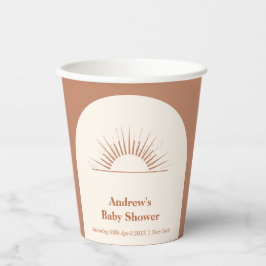 Minimalistisch Boho Arch Sunshine Baby Dusche Pappbecher