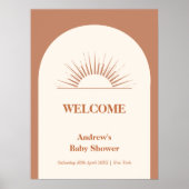 Minimalistisch Boho Arch Sunshine Baby Dusche Will Poster (Vorne)