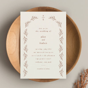 Minimalistisch Boho Arch Terracotta Wedding Magneteinladung