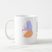Minimalistisch Boho Art Blue Orange Pastell Custom Kaffeetasse (Links)