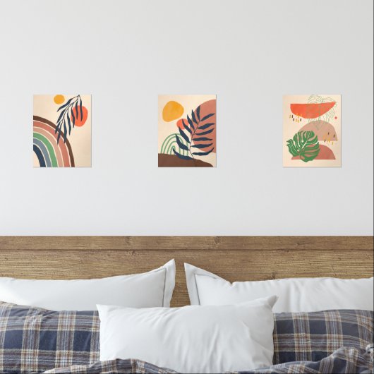 Minimalistisch Boho Ästhetik Moderne Kunst Set (Schlafzimmer)