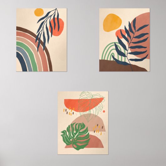 Minimalistisch Boho Ästhetik Moderne Kunst Set (Vorderseite)