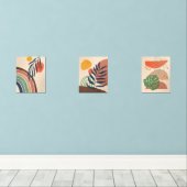 Minimalistisch Boho Ästhetik Moderne Kunst Set (Holzboden)