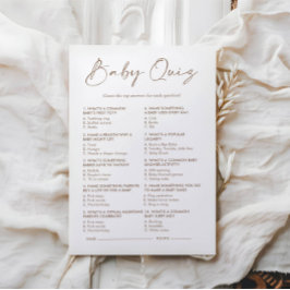 Minimalistisch Boho Baby Quiz Baby Showspiel