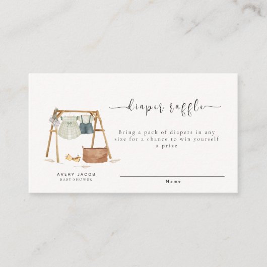 Minimalistisch Boho Babydusche Kleidung Windeln Wi Begleitkarte (Vorderseite)