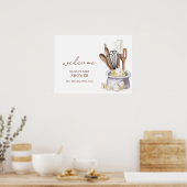 Minimalistisch Boho Bäckerei Koch Babydusche Empfa Poster (Küche)