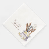 Minimalistisch Boho Bäckerei Koch Babydusche Serviette (Ecke)