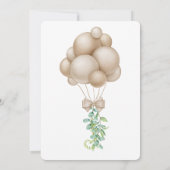 Minimalistisch Boho Balloons Babydusche Einladung (Rückseite)
