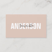 Minimalistisch Boho Beige QR-Code Modern Visitenkarte (Vorderseite)