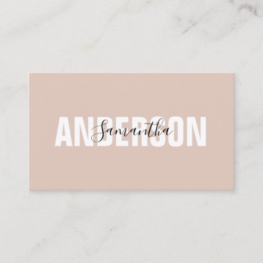 Minimalistisch Boho Beige QR-Code Modern Visitenkarte (Vorderseite)