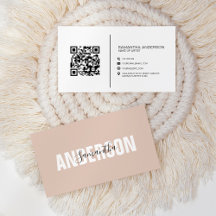 Minimalistisch Boho Beige QR-Code Modern