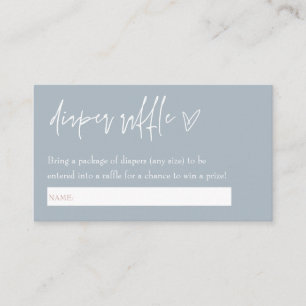 Minimalistisch Boho Blue Hello Baby Diaper Raffle Begleitkarte