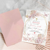 Minimalistisch Boho Blush Pink Roses Butterfly Tau Einladung