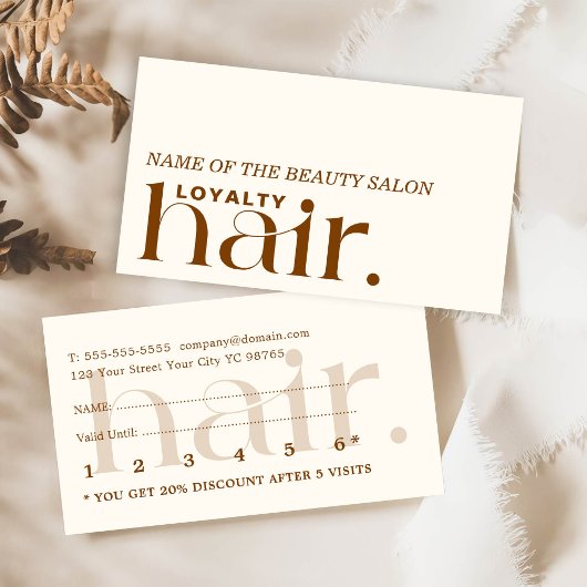 Minimalistisch Boho Boho Brown Beauty Loyalty Card Treuekarte