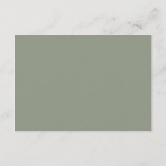 Minimalistisch Boho Botanic Sage Green UAWG Begleitkarte (Rückseite)