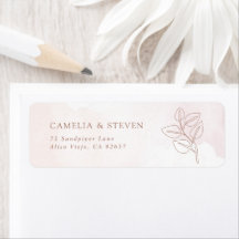 Minimalistisch Boho Botanical Wedding Rücksendeadr