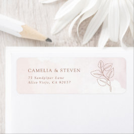 Minimalistisch Boho Botanical Wedding Rücksendeadr