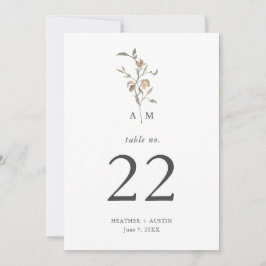 Minimalistisch Boho Botanicals-Tischnummer
