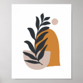 Minimalistisch Boho Botanische Abstrakte Form Kuns Poster (Vorne)