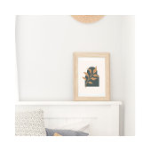 Minimalistisch Boho Botanische Blätter auf dem grü Poster