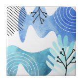 Minimalistisch Boho Botanische Blätter Kunst, Dich Fliese (Vorderseite)