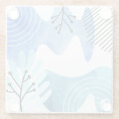 Minimalistisch Boho Botanische Blätter Kunst, Dich Glasuntersetzer (Rückseite)