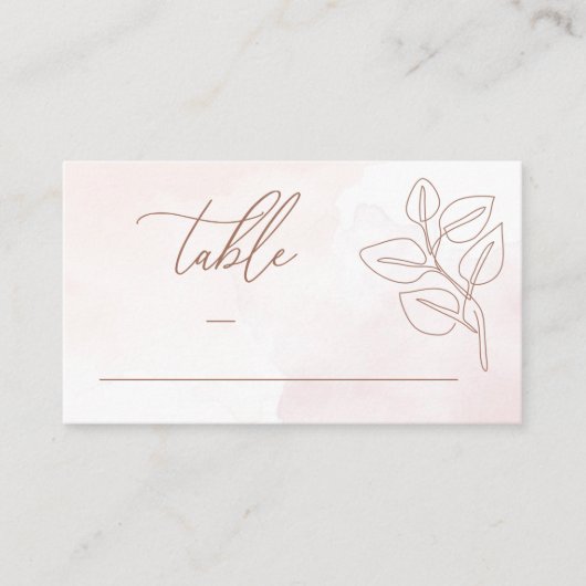 Minimalistisch Boho Botanische Hochzeit Platzkarte (Vorderseite)